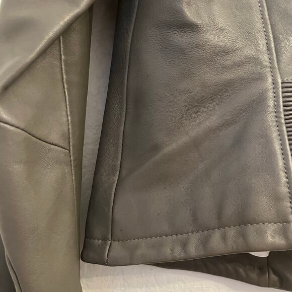 Soia & Kyo Gray Leather Jacket Size Small Genuine Lambskin - Picture 16 of 16